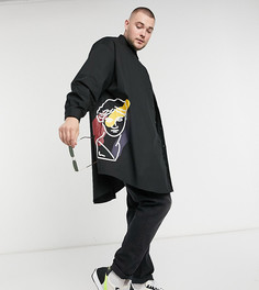 Черная oversized-рубашка с принтом ASOS DESIGN Plus-Черный