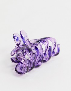 Заколка-краб для волос лаван​​​​​​​дового цвета с цветочным дизайном ASOS DESIGN-Фиолетовый