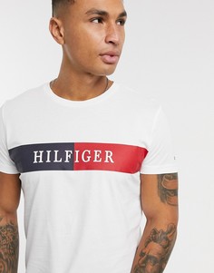 Футболка с контрастной полосой и логотипом Tommy Hilfiger-Белый