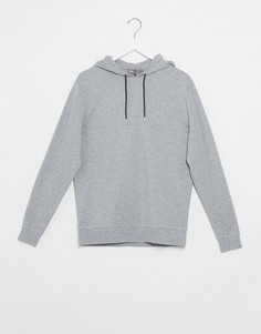 Легкий худи серого меланжевого цвета ASOS DESIGN-Серый