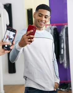 Лонгслив с контрастной кокеткой ASOS DESIGN-Серый