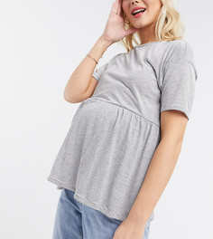 Свободный топ в полоску с короткими рукавами ASOS DESIGN Maternity-Мульти