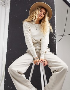 Кремовый джемпер в рубчик Only