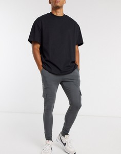 Черные супероблегающие джоггеры-карго ASOS DESIGN-Серый