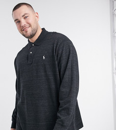 Черное поло из пике с длинными рукавами Polo Ralph Lauren Big & Tall-Черный