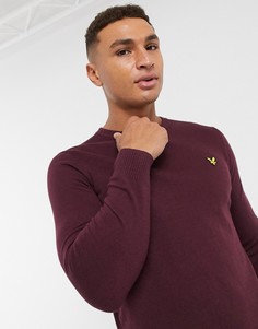 Бордовый джемпер из мериносовой шерсти с круглым вырезом Lyle & Scott-Красный