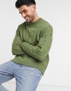 Темно-зеленая водолазка ASOS DESIGN-Зеленый
