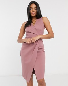 Розово-лиловое платье миди Closet London-Розовый