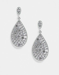 Серебристые броские серьги-подвески ALDO-Серебряный
