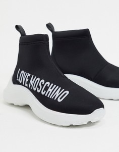 Черные кроссовки с логотипом Love Moschino-Черный