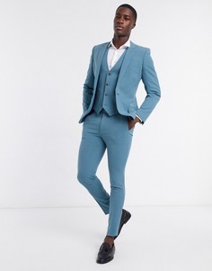Сине-зеленый облегающий жилет ASOS DESIGN