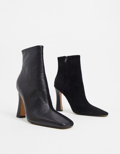 Черные кожаные ботинки ASOS DESIGN-Черный