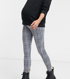 Жаккардовые брюки скинни в клетку ASOS DESIGN Maternity-Мульти