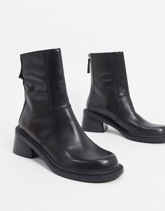 Черные ботинки из премиум-кожи ASOS DESIGN-Черный