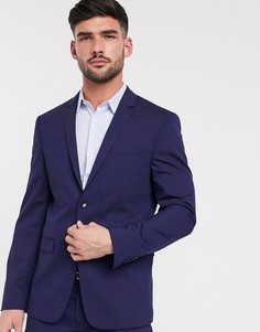 Эластичный шерстяной пиджак Calvin Klein-Темно-синий