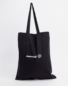 Черная сумка-тоут из органического хлопка ASOS Day Social-Черный
