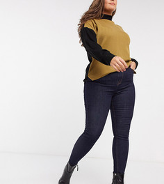 Темно-синие джинсы скинни с завышенной талией River Island Plus-Синий