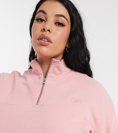 Розовый свитшот с короткой молнией Levis Plus