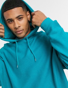 Сине-зеленый худи oversized ASOS DESIGN