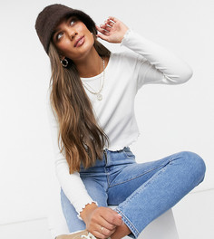 Белый лонгслив узкого кроя ASOS DESIGN Petite