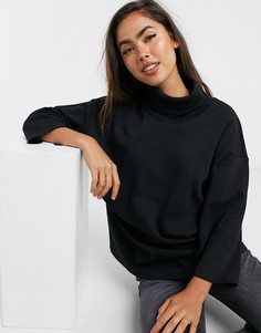 Черный oversized-топ с высоким воротником ASOS DESIGN