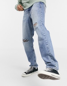 Светло-синие джинсы свободного кроя с прорехами Jack & Jones-Синий