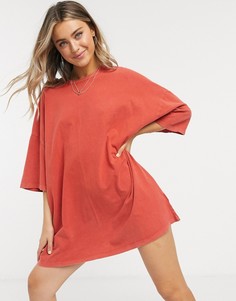 Свободное платье-футболка ASOS DESIGN-Оранжевый