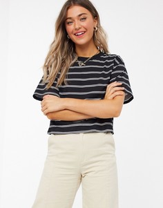 Черно-белый кроп-топ в полоску ASOS DESIGN-Мульти