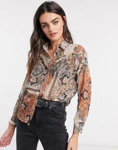 Рубашка с принтом пейсли ASOS DESIGN-Мульти