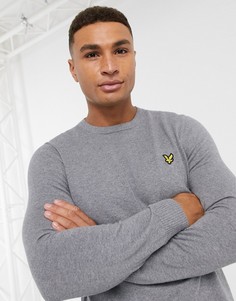 Серый джемпер из мериносовой шерсти с круглым вырезом Lyle & Scott