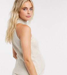 Светло-бежевый топ от комплекта с чокером Fashionkilla Maternity