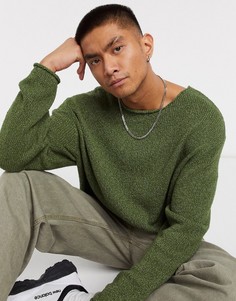 Темно-зеленый фактурный свитер ASOS DESIGN