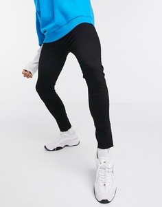 Черные стретчевые джинсы до щиколотки с необработанными краями ASOS DESIGN-Черный