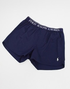 Темно-синие тканые боксеры с контрастным поясом Polo Ralph Lauren-Темно-синий