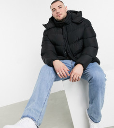 Черный пуховик со съемным капюшоном ASOS DESIGN Plus