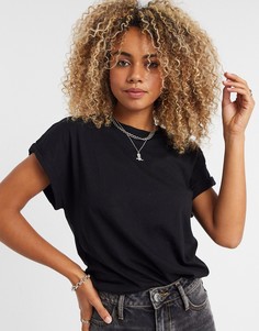 Черная oversize-футболка Bershka-Черный