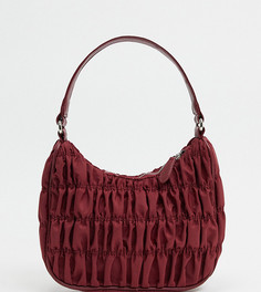 Бордовая нейлоновая сумка на плечо со сборками Glamorous-Красный