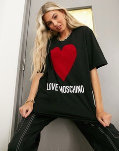 Черная футболка с логотипом Love Moschino-Черный
