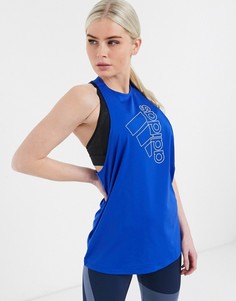 Синяя майка с логотипом adidas Training-Синий