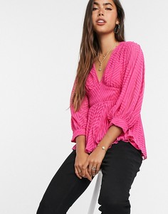 Розовый топ с V-образным вырезом ASOS DESIGN