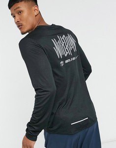 Черный лонгслив с логотипом Nike Running Pacer