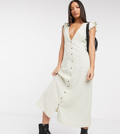 Бежевое платье миди на пуговицах Only Tall-Бежевый