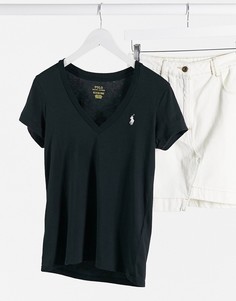 Черная футболка с V-образным вырезом Polo Ralph Lauren-Черный