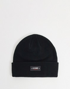 Черная шапка-бини с логотипом Only & Sons-Черный