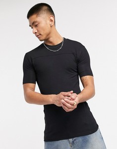Черная обтягивающая футболка из вискозы ASOS DESIGN-Черный