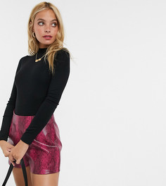 Боди черного цвета с длинными рукавами ASOS DESIGN Petite-Черный