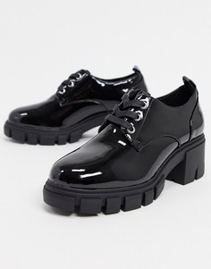 Черные туфли на массивной подошве со шнуровкой ASOS DESIGN-Черный