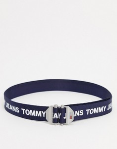 Темно-синий ремень с логотипом Tommy Jeans