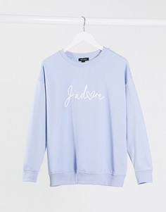 Голубой свитшот с надписью "jadore" New Look-Синий