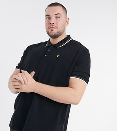 Черная футболка-поло с окантовкой Lyle & Scott plus-Черный